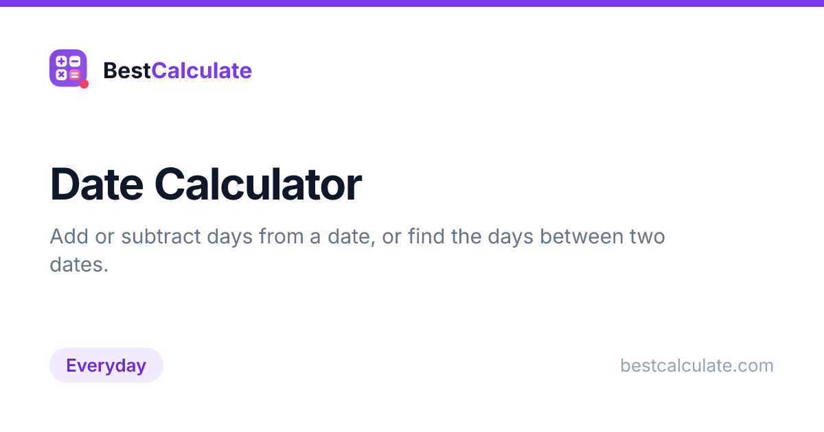 Finding The Difference Example Math Date Calculator | BestCalculate